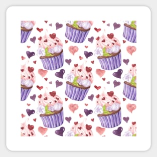 Creamy Chocolate Cupcake Pattern Sticker